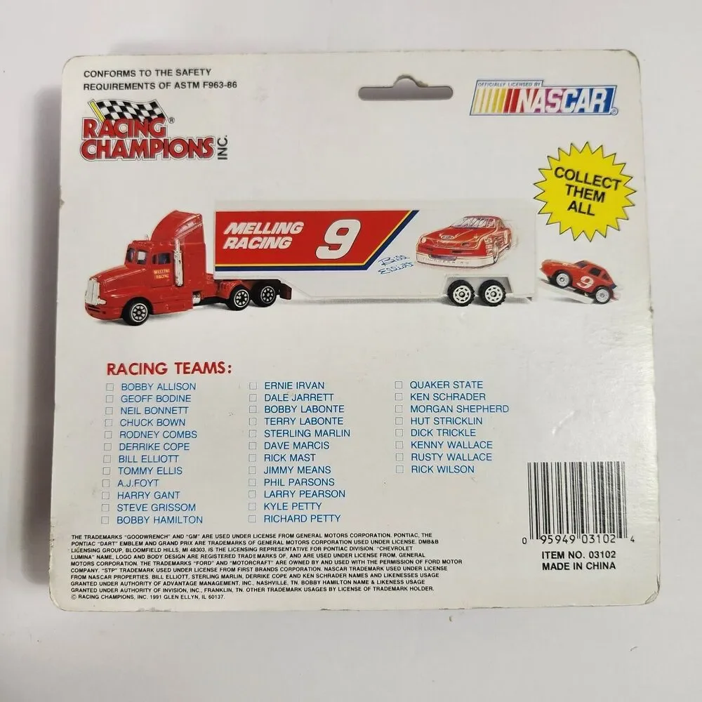 1991 Racing Team Transporter #72 Ken Bouchard With Mini Stock Car